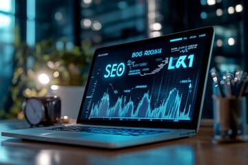 Wall Mural - bounce rate and seo metrics, visualized in a clean design showing how bounce rate affects search ran