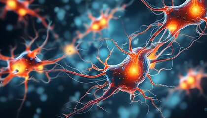 Wall Mural - Neurocosmetics: Exploring the Intersection of Neuroscience and Skincare with a Focus on Neurons