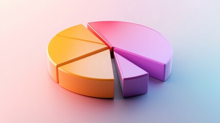Poster - A 3D pie chart representing budget allocation, with interactive segments and a soft gradient background, emphasizing the data distribution.