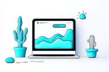 Wall Mural - reducing bounce rate through better design, illustrated in a minimalist style with clean lines repre