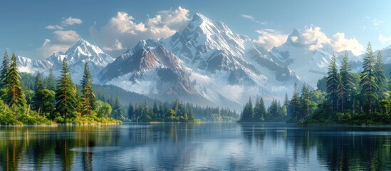 Canvas Print - Scenic Mountain Lake