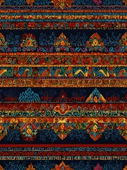 Geometric Thai pattern with traditional ethnic designs.