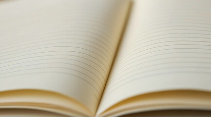 A blank notebook lies open on a blue surface, inviting creativity and ideas to flow freely