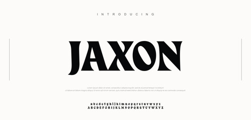 Jaxon Modern abstract digital tech font. Logo creative font, type, technology, movie, digital, music, movie. Font and illustration in vector format.