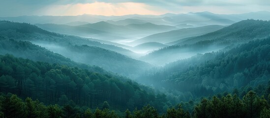 Wall Mural - Misty Mountain Landscape