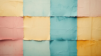 Wall Mural - A collage of colorful textured papers.