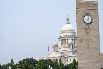 the state house capitol building in downtown providence, rhode island.