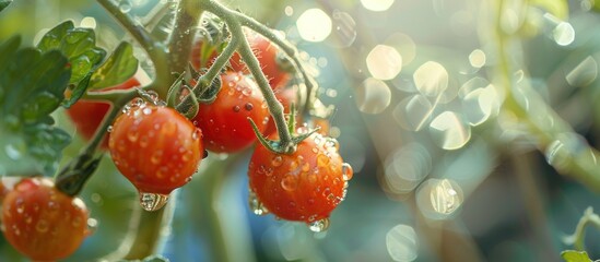 Poster - Ripe Tomatoes Covered in Dew Drops