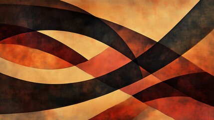 Sticker - A painting of a wave with a brown and orange background. The painting has a very abstract and artistic feel to it