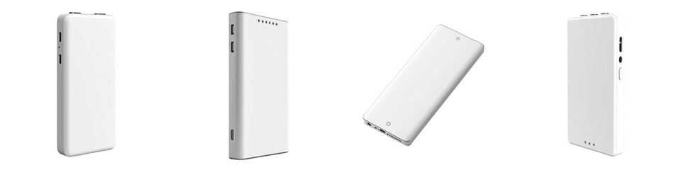 A sleek, modern white smartphone shown from multiple angles against a black background.