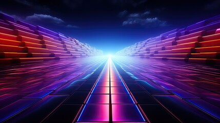 Canvas Print - Neon Pathway into the Future