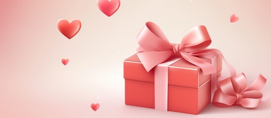 Sticker - Gift box with bow and hearts