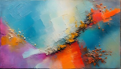 Innovative Abstract Expression of Textures and Colors in Mixed Media Art