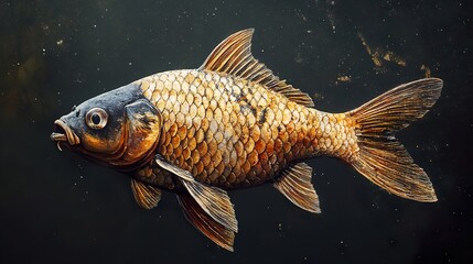 Golden Carp Fish: Close-Up Photography