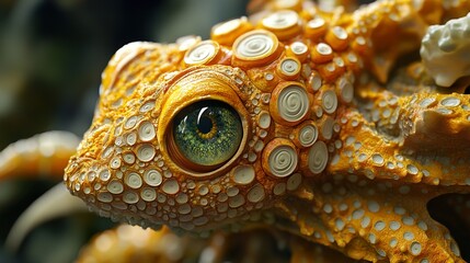 Wall Mural - Close-Up of an Octopus Eye: A Macro View of Nature's Beauty