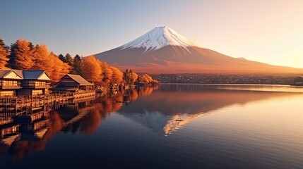 Sticker - Majestic Mount Fuji Reflection