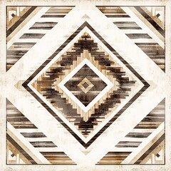 Poster - Geometric pattern art, white isolated background