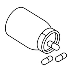 Wall Mural - A unique design icon of drugs bottle