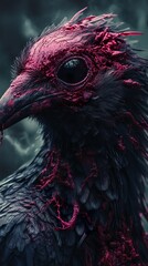 Canvas Print - Dark and Mysterious: A Close-Up Portrait of a Crow