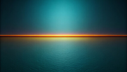 A serene ocean view at sunset, showcasing vibrant horizon with gradient of colors blending into calm water. tranquil atmosphere evokes sense of peace and reflection