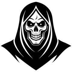 Wall Mural -  vector retro cartoon funny grim reaper head illustration