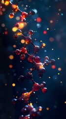 Wall Mural - glowing molecular structure: a 3d render of a molecule