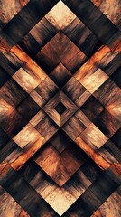 Sticker - Abstract Geometric Wooden Pattern Background