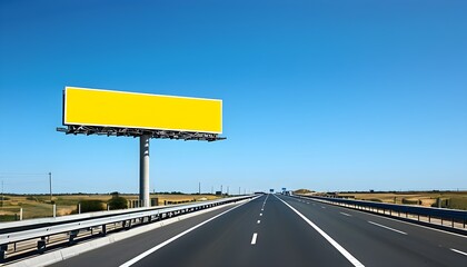 Sticker - Highway Billboard Ready for Advertising Under Clear Blue Sky