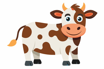 Wall Mural - cartoon isoCartoon cow vector art illustration on white background lated on white