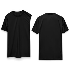 Black T Shirt Mockup, Front and Back View