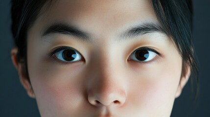 Canvas Print - Close-up of a young woman's eyes and nose