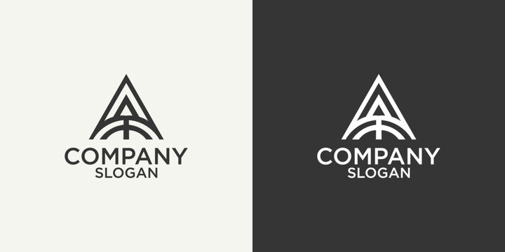 letter a simple abstract monogram logo design vector