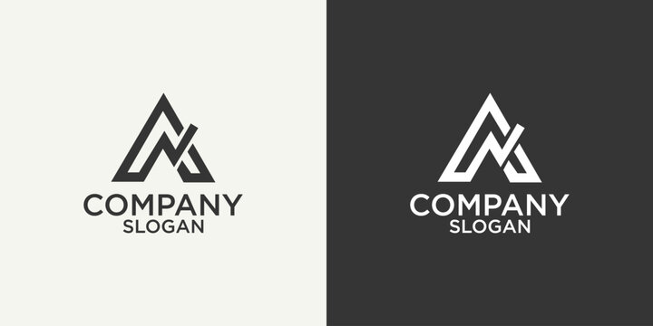 letter a simple abstract monogram logo design vector