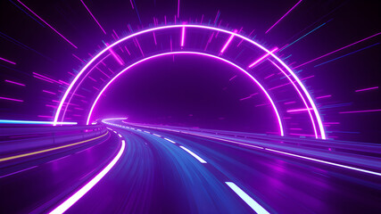 Wall Mural - road speed motion light effect background. generative ai