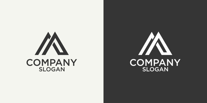 letter a simple abstract monogram logo design vector
