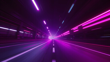 Wall Mural - road speed motion light effect background. generative ai