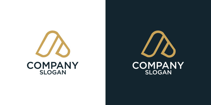 letter a simple abstract monogram logo design vector