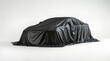 © daniy - Mysterious black draped cloth hiding a sport car on white backdrop
