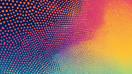 Poster - Retro Halftone Design with Gradients of Yellow Pink and Blue Dots for Creative Backgrounds