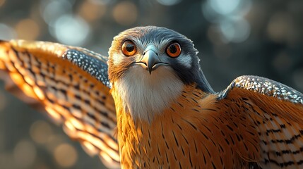 Wall Mural - Close-Up Portrait of a Hawk with Intense Eyes