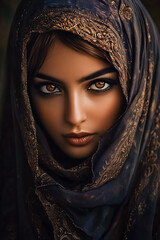 Portrait of a beautiful young Arab woman.