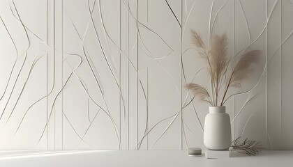 Wall Mural - Elegant minimalist design with sleek lines and simple shapes for a sophisticated and tranquil wallpaper or background