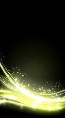 Wall Mural - Abstract golden waves flowing on black background. Vertical Wallpaper