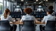 © Yulia - Robots collaborate with human workers in a dynamic office environment managing administrative tasks efficiently. Generative AI