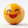 © nattapon - A bright, glossy orange smiley face with a cheerful expression can add fun to social media graphics, websites, or marketing materials, It effectively conveys joy and positivity,