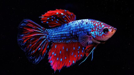 Wall Mural - Colorful Betta Fish in Vibrant Aquatic Display