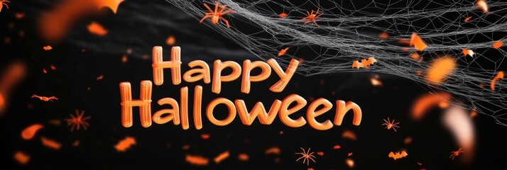 Wall Mural - 3D orange text 