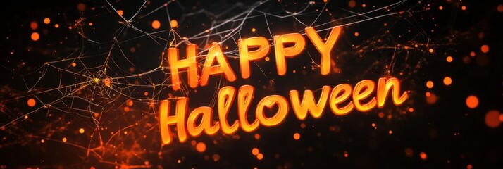 Wall Mural - 3D orange text 