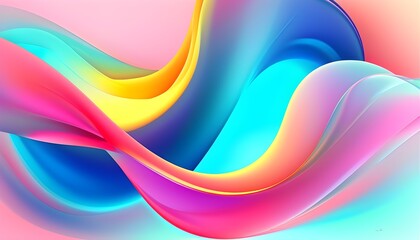 Wall Mural - Dreamy Abstract Gradient with Fluid Shapes in Pastel Colors for Creative Inspiration and Artistic Expression