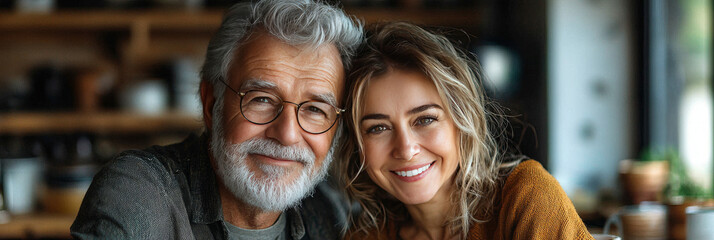 Sticker - A smiling older couple poses for a photo.